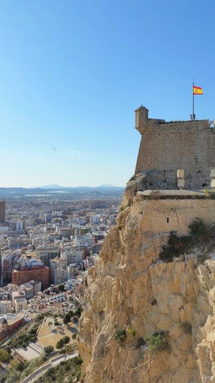 Santa Barbara castle perched on top of the cliffs.