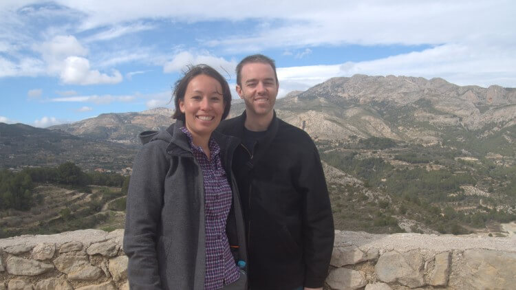 On top of Guadalest (too amazing for Pedr, he has to squint because he can't take it).