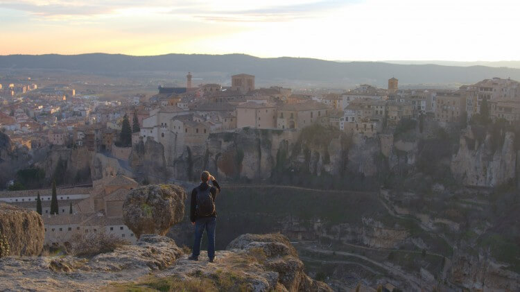 Checking out the view of the old town of Cuenca.