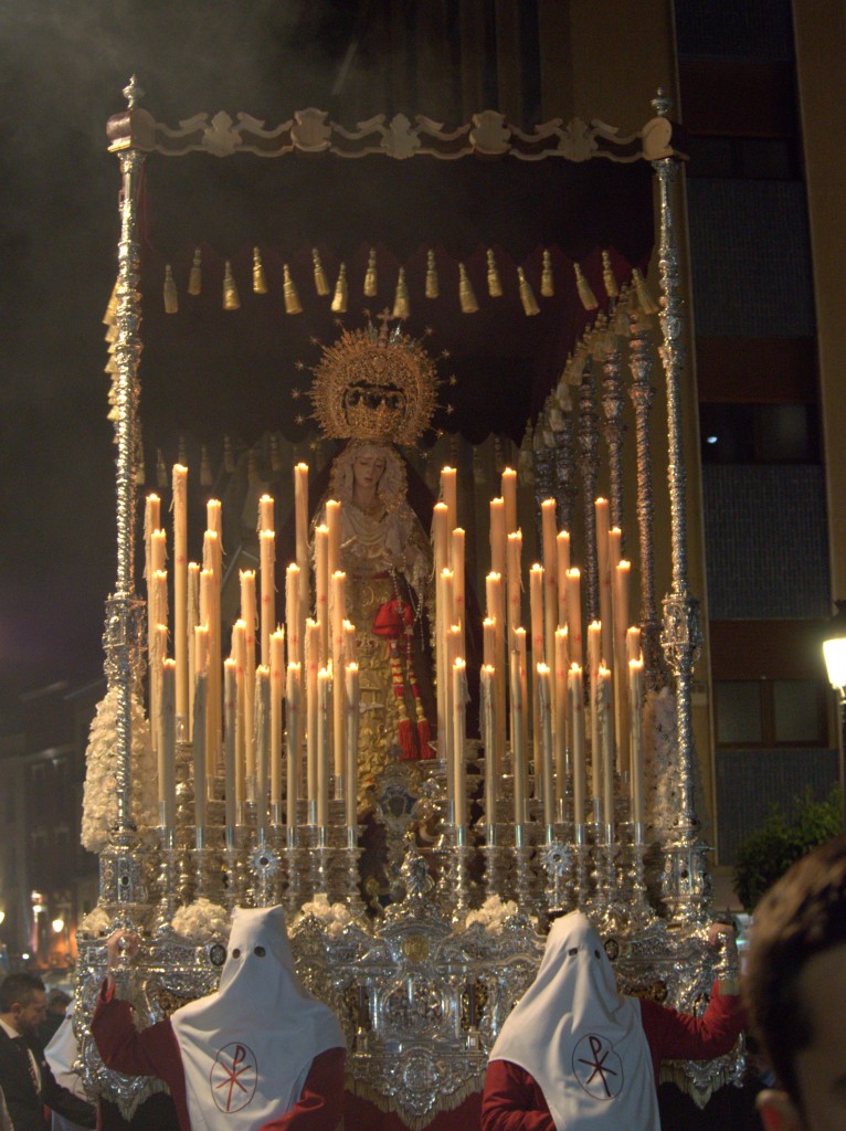 One of the elaborate floats or pasos built to carry the image of the Virgin Mary.