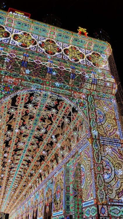 Giant tunnel of lights. It's better at night.