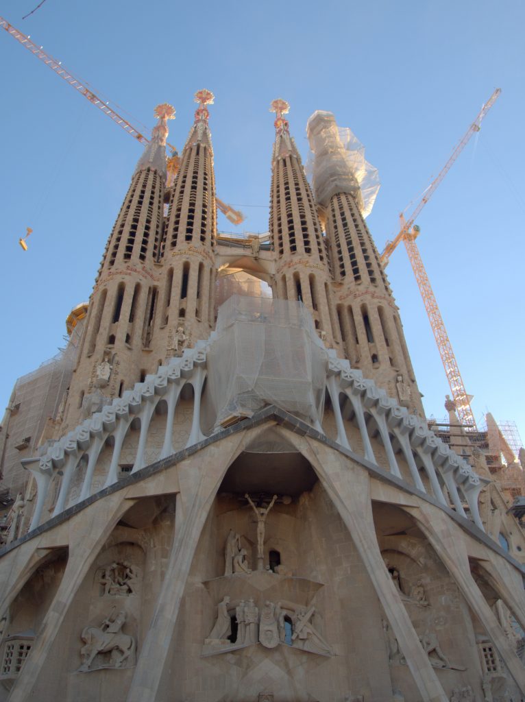 The Passion facade of the Sagrada Familia.