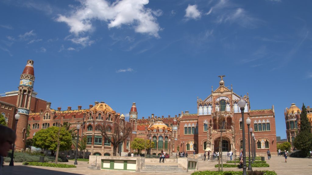 Buildings at Sant Pau Hospital.