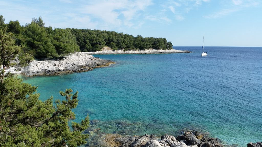 One of the many secluded coves of Hvar.