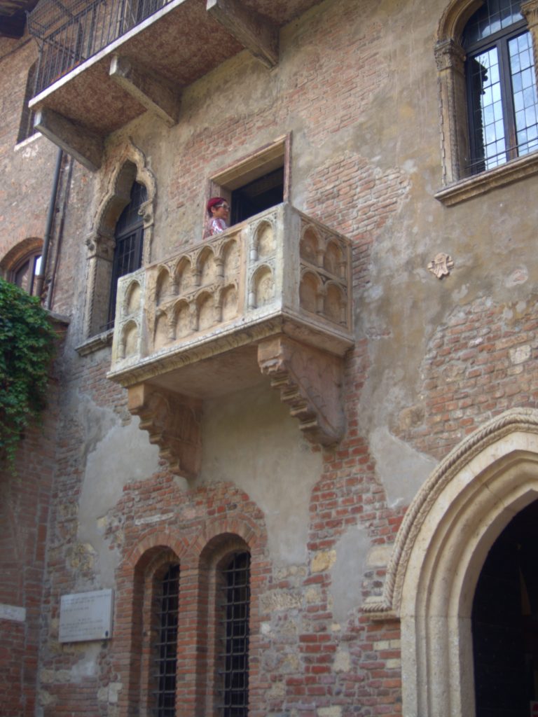 Here is Juliet's Balcony, they actually think it's a reused Roman sarcophagus.