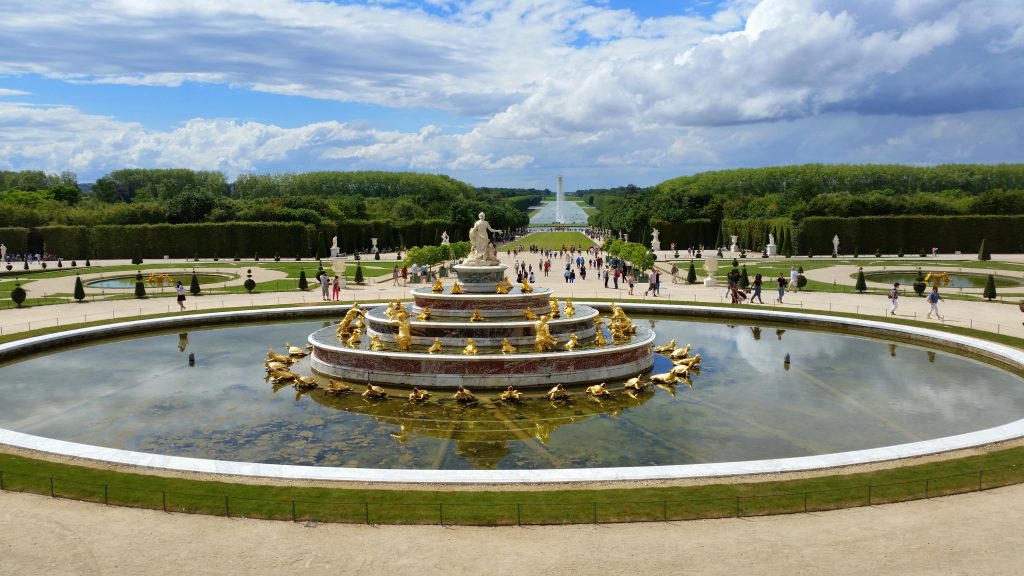 A (small) part of the massive gardens of Versailles Palace.