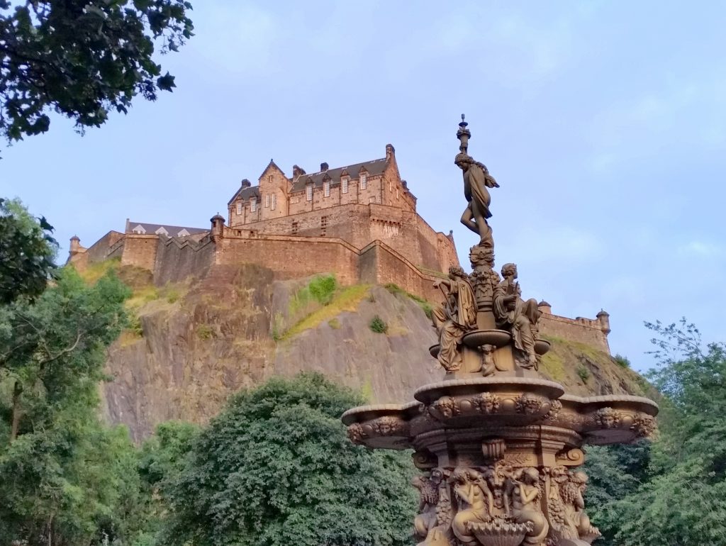 Edinburgh Castle at sunset.