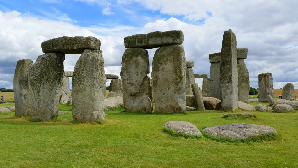 Close up of the stones of Stonehenge.