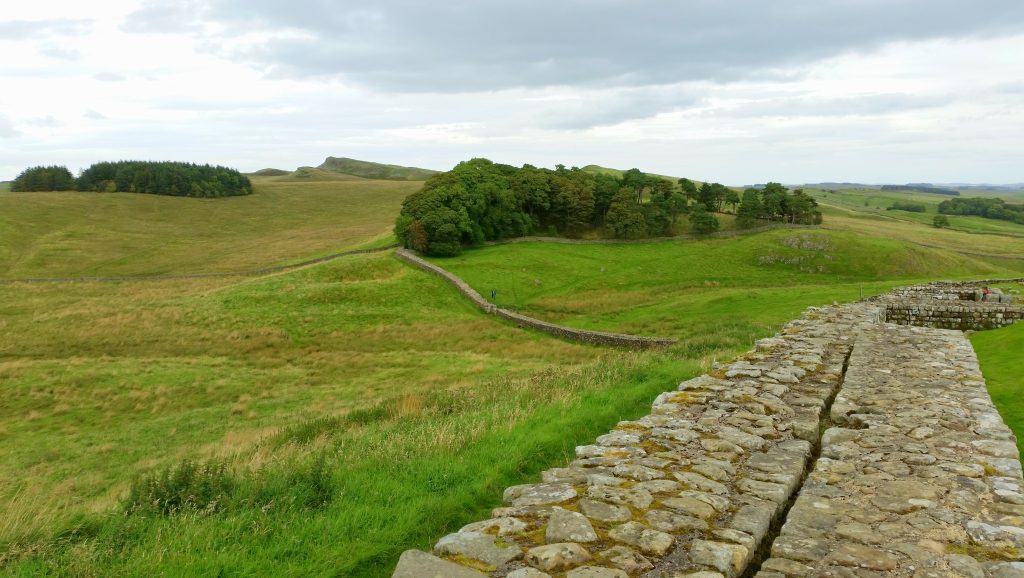 Hadrian's Wall stretching across northern England.