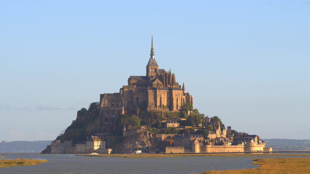 Mont Saint Michel at sunrise.