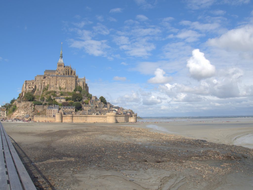 Mont Saint Michel at low tide.