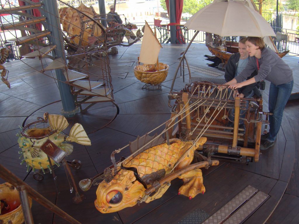 Pedr learning how to control his frog-fish.