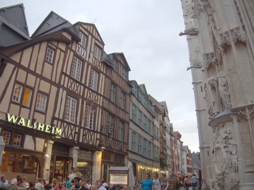 Half-timbered houses in Rouen.