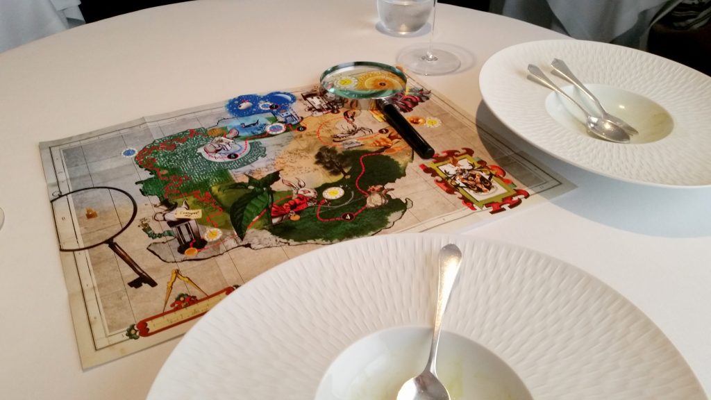 The menu isn't a traditional menu, it's a map!