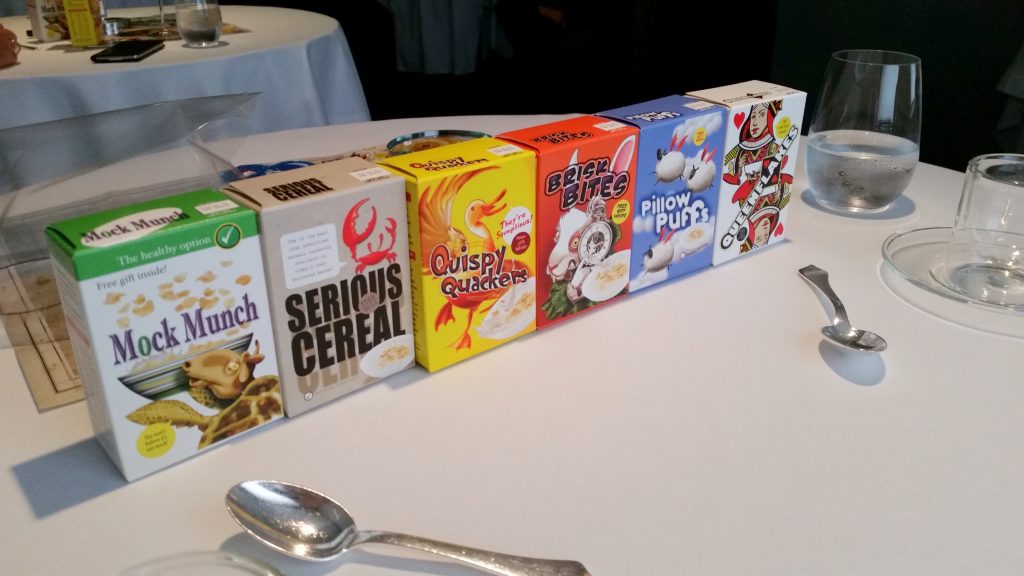 Time to pick a cereal box for breakfast.