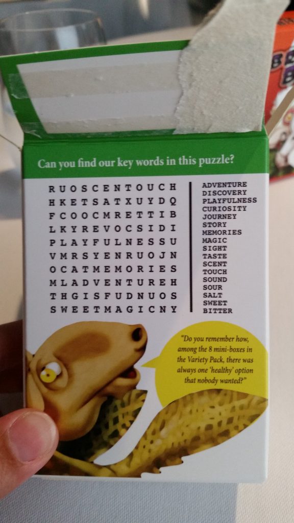 Do you remember how, among the 8 mini-boxes in the Variety Pack, there was always one 'healthy' option that nobody wanted?