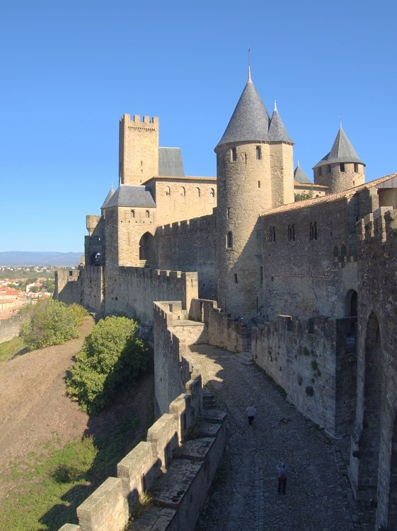 The inner castle behind a double layer of walls.