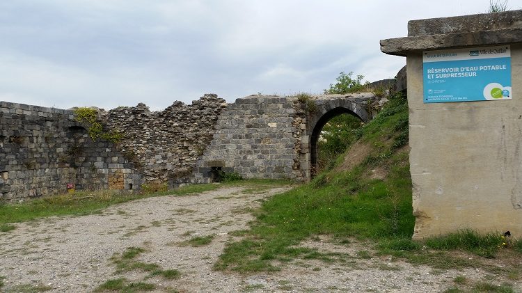 The ruins of Quillan Chateau. Nowadays it's used as the drinking water reservoir for the town.