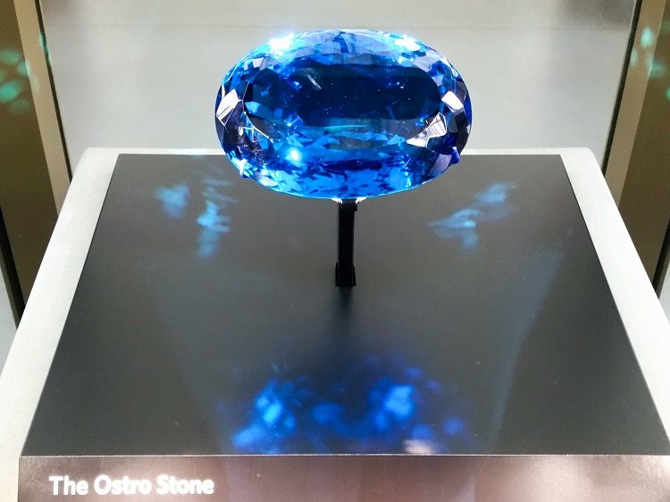The world's largest blue topaz, weighing in at 9381 carats (or just under 2kg).