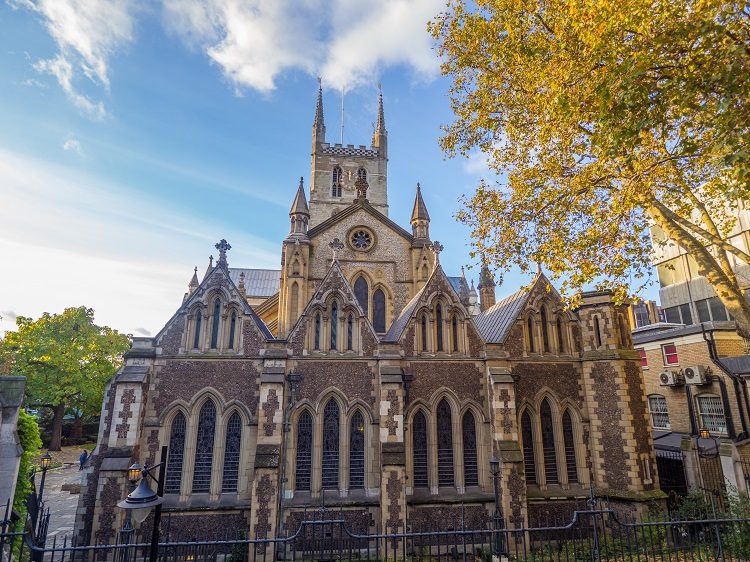 Southwark Cathedral, just next to the Borough Food Market.