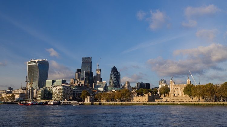 Old and new London side by side. You have the Tower of London on the right which is 1000 years old, and the Walkie Talkie, Gherkin and Cheese Grater from the last few years.