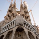 The Passion Facade of the Sagrada Familia in Barcelona. The Sagrada Familia has been under construction for 135 years.