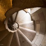 Spiral staircase in one of the towers in the Sagrada Familia.