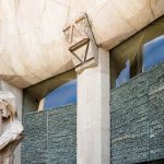 The entrace to the Passion Facade of the Sagrada Familia. The text on the doors is from the Bible.