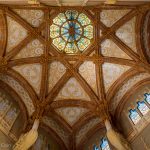 A beautifully decorated roof inside Barcelona's Sant Pau Hospital.