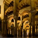 The never-ending horseshoe arches in the Mezquita of Córdoba.