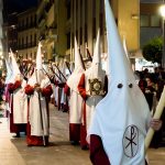 Penitents marching in the Semana Santa procession in Granada.
