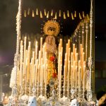 One of the pasos carrying the holy image, paraded through the streets of Granada. Each paso weighs 2 tonnes and is carried on the shoulders of 40 strong men.