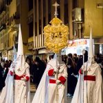Penitents marching in the Semana Santa procession in Granada.