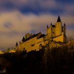 The fairytale Alcázar of Segovia at night.