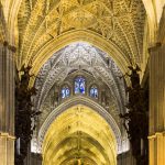 Looking down the nave of Seville Cathedral.