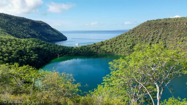 A picture of Darwin's Lagoon in the Galapagos.