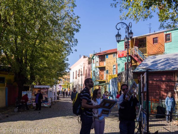 El Caminito in La Boca. All the art here is by local artists, no cheap mass produced knock-offs.