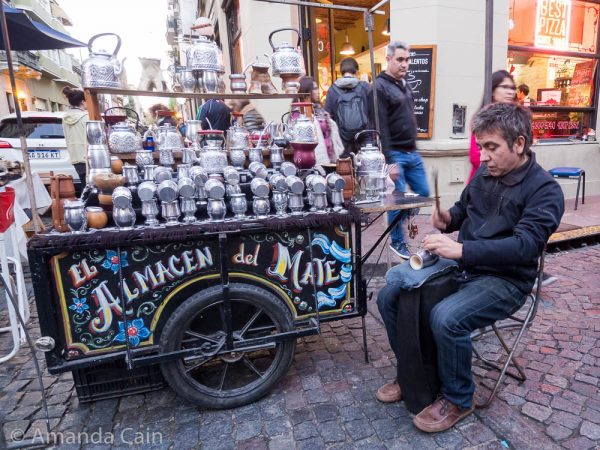 A craftsman at work making cups and accessories for the Argentinian obsession of mate.
