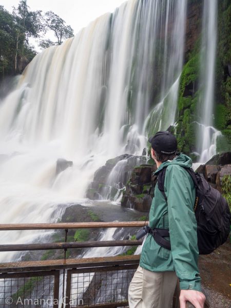 Pedr getting up close to one of the waterfalls.