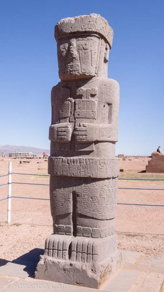 A statue from Tiwanaku, they are not sure if it is a god, king, priest or some other powerful figure.