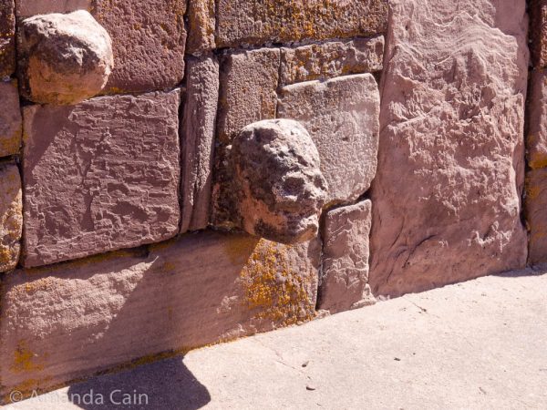 One of the heads from the underground temple. This is the only one carved like a skull.