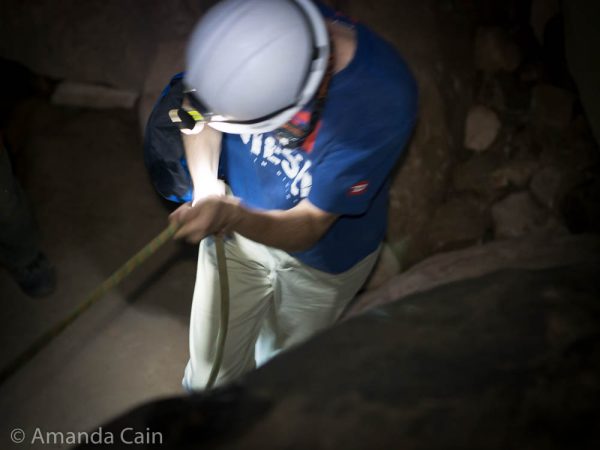 Hang on tight! No safety equipment here, just your own strength to keep you from falling to your death.