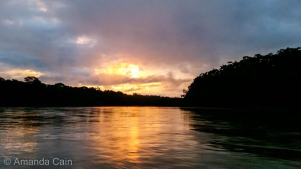 Sunrise over the Manu River.