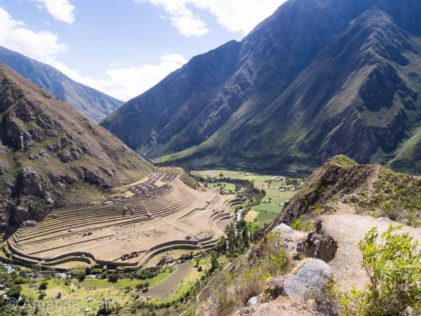 Our first stop on the Inca Trail was to this lookout over the ruins of Patallayqta Qentimarka.