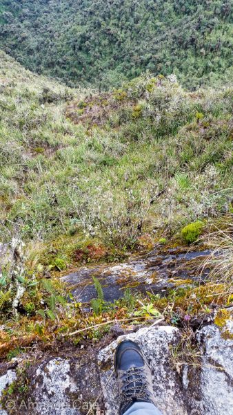 There's some very steep drop offs along the Inca Trail.