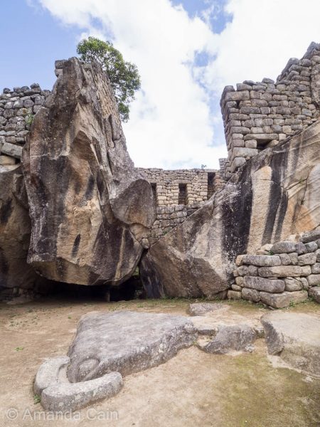The Temple of the Condor. The wings are the V shaped rocks, and the body is the carved stone on the ground.