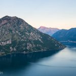 The massive Bay of Kotor at sunset.