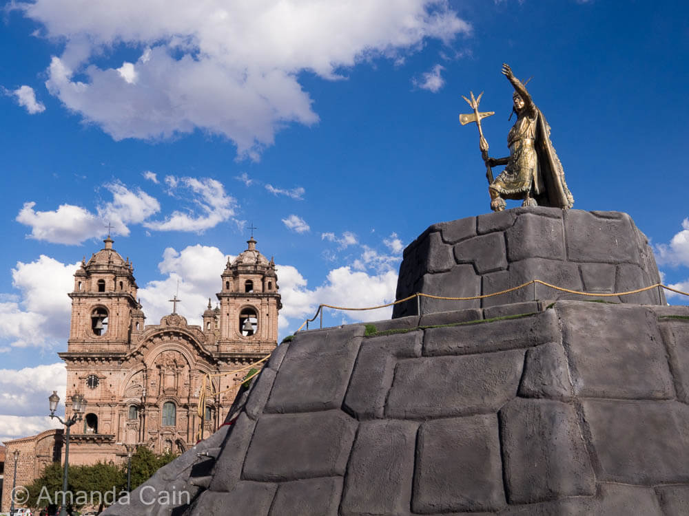 A statue of Pachacuti, the great Inca who transformed his kingdom into an empire.