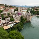 The old town and bridge of Mostar, rebuilt and restored after the civil war of the 90's.