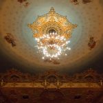 The grand ceiling of Venice's La Fenice opera house.